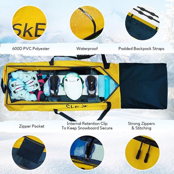 Travel snowboard bag - water resistant snowboard backpack - Picture 8 of 8